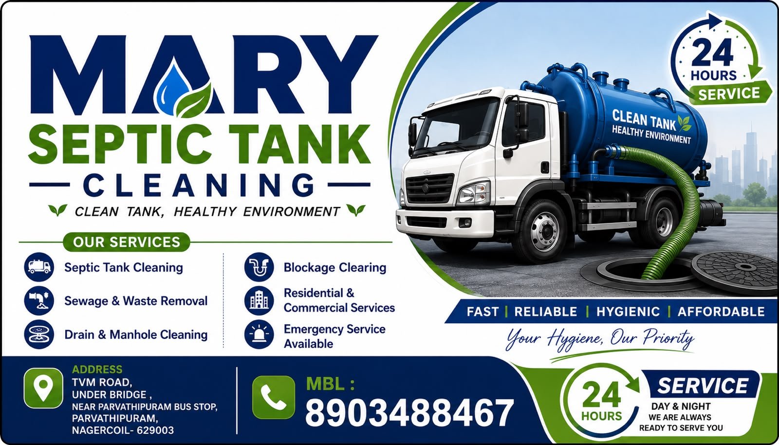 Mary Septic Tank Cleaning Banner